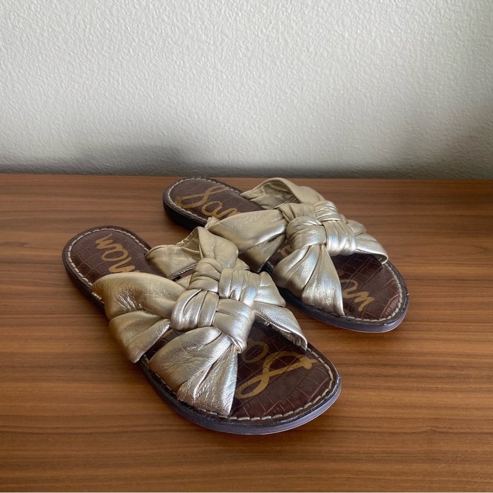 Sam Edelman Metallic Gold Knotted Sandals